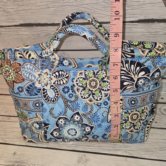 Vera Bradley Retired Gabby Bag In Bali Blue Quilted Floral Handbag Purse Clutch - Picture 7 of 7